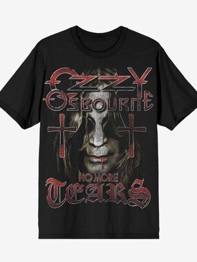 Hot Topic Black Ozzy Osbourne "No More Tears" Graphic Tee with Red Accents